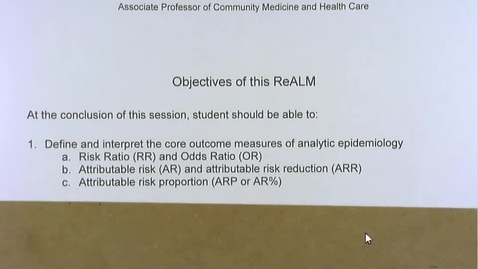 Thumbnail for EBDM 3b Core Outcome Measures of Analytic Epidemiology