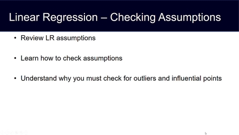 Thumbnail for Module 6.2 Linear Regression: Checking Assumptions