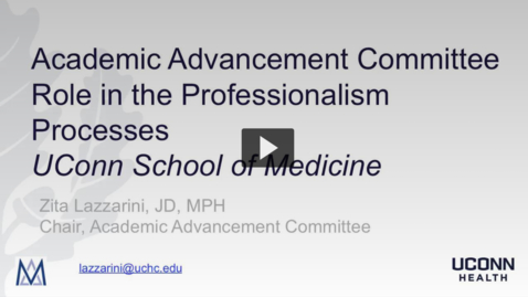 Thumbnail for Lazzarini - Academic Advancement Committee  Role in the Professionalism Processes 