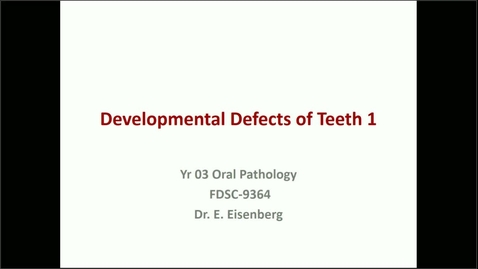 Thumbnail for OP-14–15 Dental Defects I &amp; II (11/1/2021)