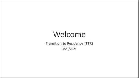 Thumbnail for TTR - Welcome - Morning Session 3_29_2021
