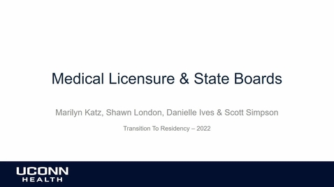 Thumbnail for TTR'22: Medical Licensure &amp; State Boards and Tentative Session: Out of Hospital Medicine