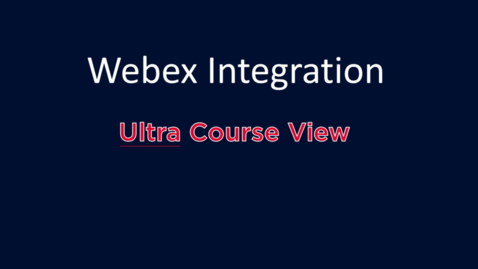 Thumbnail for Webex Integration: Ultra
