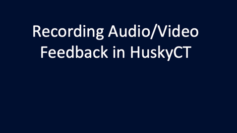 Thumbnail for Recording Audio/Video Feedback