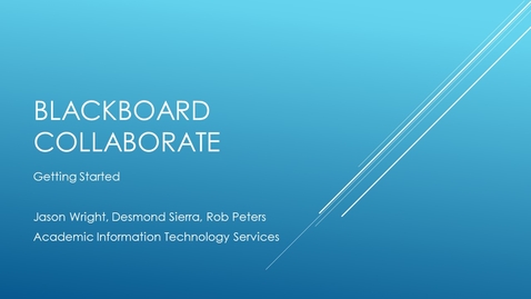 Thumbnail for Collaborate Training for Faculty and Staff