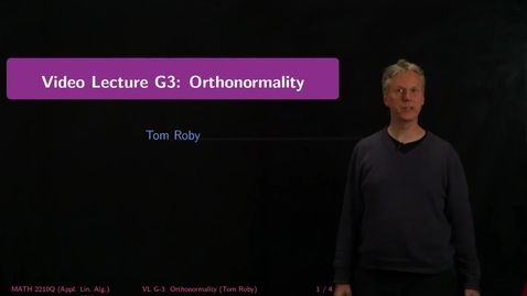 Thumbnail for G3: Orthonormality