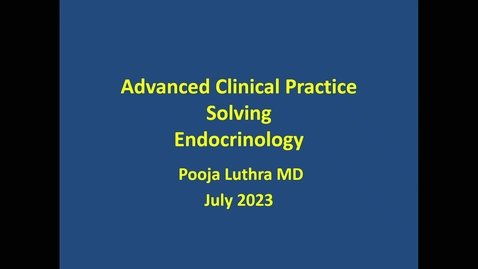 Thumbnail for ACPS '23: Endocrinology, Part 1