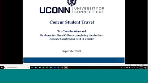 Thumbnail for Concur Student Travel - Tax considerations and Business Expense Certification field guidance - Session 2