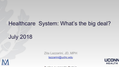 Thumbnail for entry Lazzarini-Healthcare System-What's the big deal?