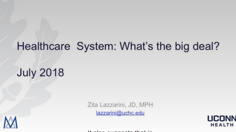 Thumbnail for Lazzarini-Healthcare System-What's the big deal?