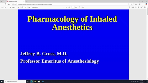 Thumbnail for Homeweek B: Anesthesiology:  Inhalational Anesthetics