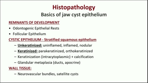 Thumbnail for FDSC 9264 OP23-16 Jaw Cysts II – odontogenic &amp; non-odontogenic (part 1)
