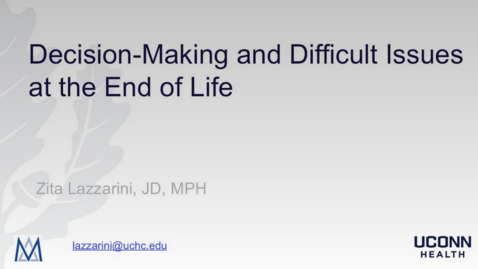 Thumbnail for entry Lazzarini-Decision-making and difficult issues at the end of life