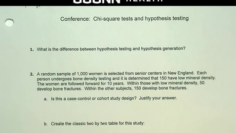 Thumbnail for Conference – Chi-Square And Hypothesis Testing