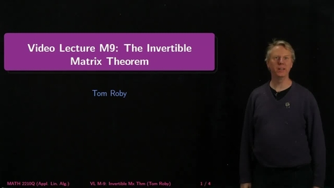 Thumbnail for M9: Invertible Matrix Theorem