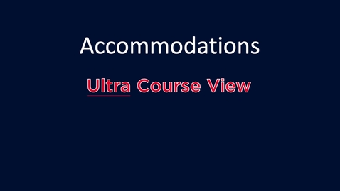 Thumbnail for Accommodations: Ultra