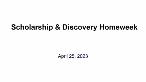 Thumbnail for Homeweek B: Scholarship