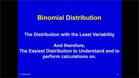Thumbnail for entry pubh 5408 — 02 Binomial Distribution