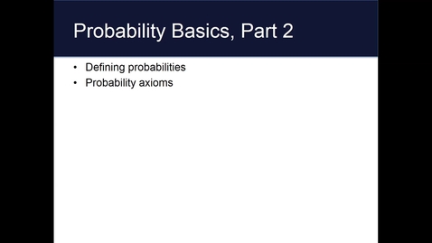 Thumbnail for Module 1.2 Probability: Part 2