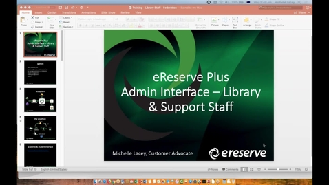 Thumbnail for November 2018 eReserve Plus Webinar Training