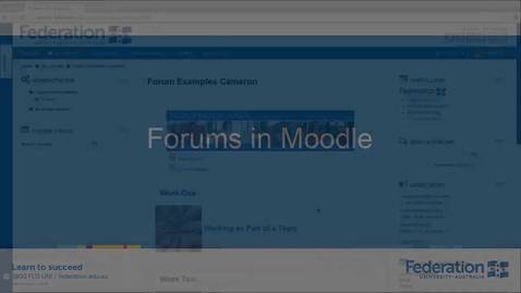 Thumbnail for An introduction to how Forums are used in Moodle
