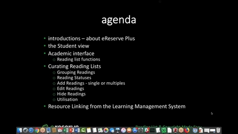 Thumbnail for May 2018 eReserve Plus Webinar Training