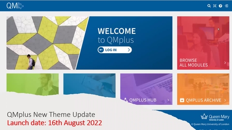 Thumbnail for entry QMplus new theme dashboard overview