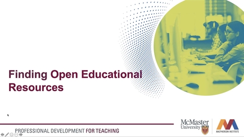 Thumbnail for entry Finding Open Educational Resources