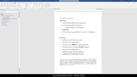 Thumbnail for entry 02 Accessible Word Documents - Text Design and Lists.mp4