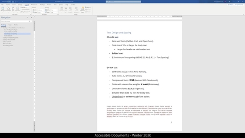 Thumbnail for 02 Accessible Word Documents - Text Design and Lists.mp4
