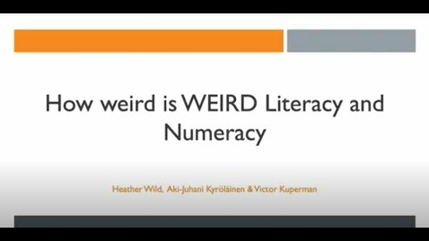 Thumbnail for entry How weird is WEIRD literacy and numeracy?