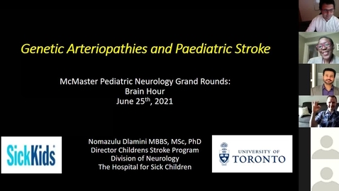 Thumbnail for entry Genetic Arteriopathies and Paediatric Stroke, Dr Nomazulu Dlamini, June 25, 2021