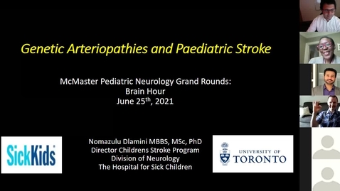 Thumbnail for Genetic Arteriopathies and Paediatric Stroke, Dr Nomazulu Dlamini, June 25, 2021
