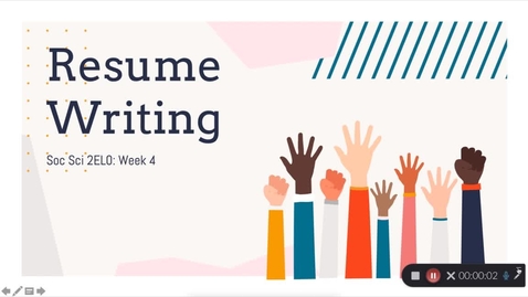 Thumbnail for entry Week 4 - Resume Writing