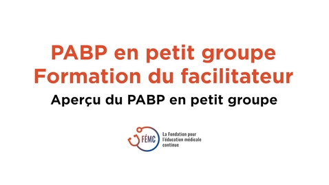 Thumbnail for entry PABP en petit groupe - Formation du facilitateur - Vidéo 1 sur 3