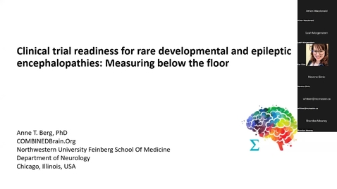 Thumbnail for entry Clinical trial readiness for rare developmental and epileptic encephalopathies:Measuring below the floor, Dr. Anne Berg, April 29 2022