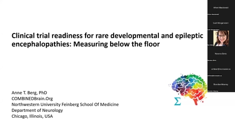 Thumbnail for Clinical trial readiness for rare developmental and epileptic encephalopathies:Measuring below the floor, Dr. Anne Berg, April 29 2022