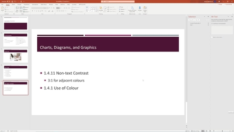 Thumbnail for entry 07 Charts Diagrams and Graphics - Accessible PowerPoint.mp4