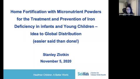 Thumbnail for Home fortification for the treatment and prevention of iron deficiency in infants and young children– idea to global distribution (easier said than done!) | November 5, 2020