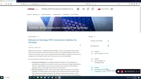 Thumbnail for Course Overview: Sociology 3FF3, Summer 2020
