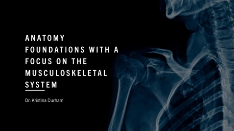 Thumbnail for entry Foundations in Musculoskeletal Anatomy