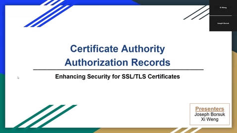 Thumbnail for Certificate Authority Authorization Records
