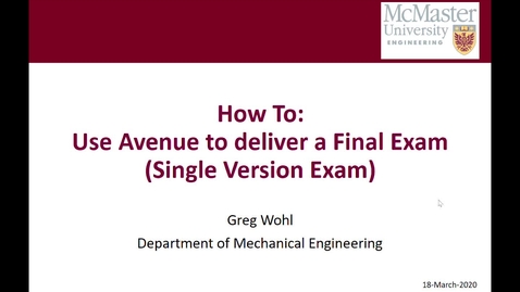 Thumbnail for How to Upload Final Exam to Avenue 20-03-18