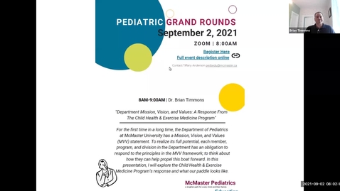 Thumbnail for Department Mission, Vision, and Values: A Response from the Child Health &amp; Exercise Medicine Program | September 2, 2021