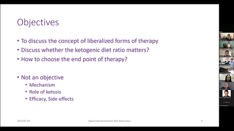 Thumbnail for Ketogenic Diet Therapy for Epilepsy Myths and Mysteries, March 24 2023, Dr. Rajesh Ramachandran Nair