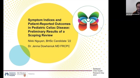 Thumbnail for entry Symptom indices &amp; patient-reported outcomes in pediatric celiac disease | Nikki Nguyen | CHRD | March, 2021