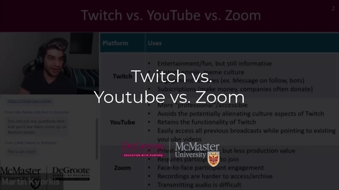 Thumbnail for entry Twitch vs. YouTube vs. Zoom - How to use these tools efficiently 