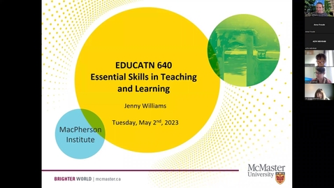 Thumbnail for EDUCATN 640 - Lecture 1 Video