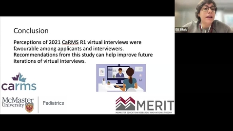 Thumbnail for “A Canadian survey of residency applicants’ and interviewers’ perceptions of the 2021 CaRMS R1 virtual interviews”.| Dr. Elif Bilgic| December 14, 2023