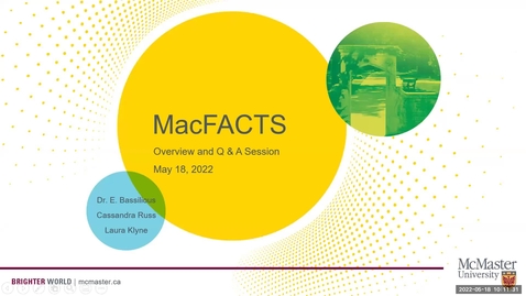 Thumbnail for entry MacFACTS Q&amp;A | Laura Klyne &amp; Cassandra Russ| May 18, 2022